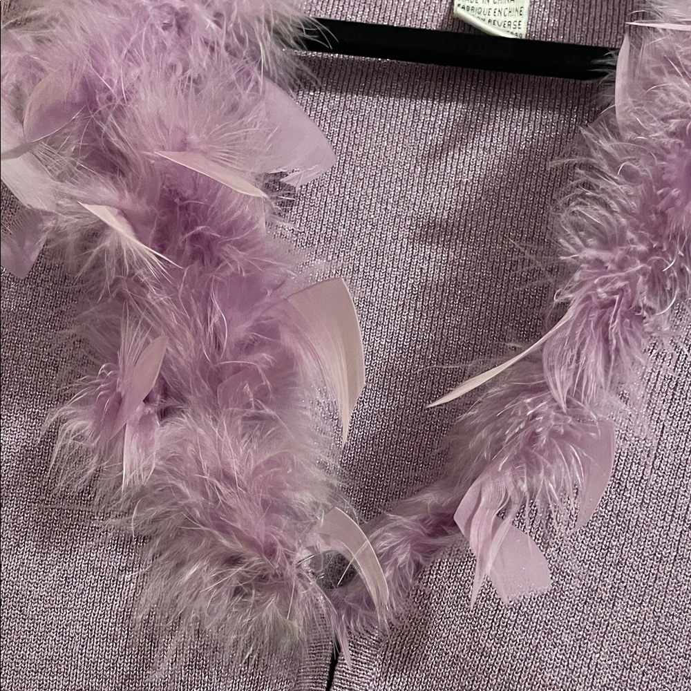 Joseph A Lavender Glitter Cardigan with Feather Detail - Picture 3 of 7